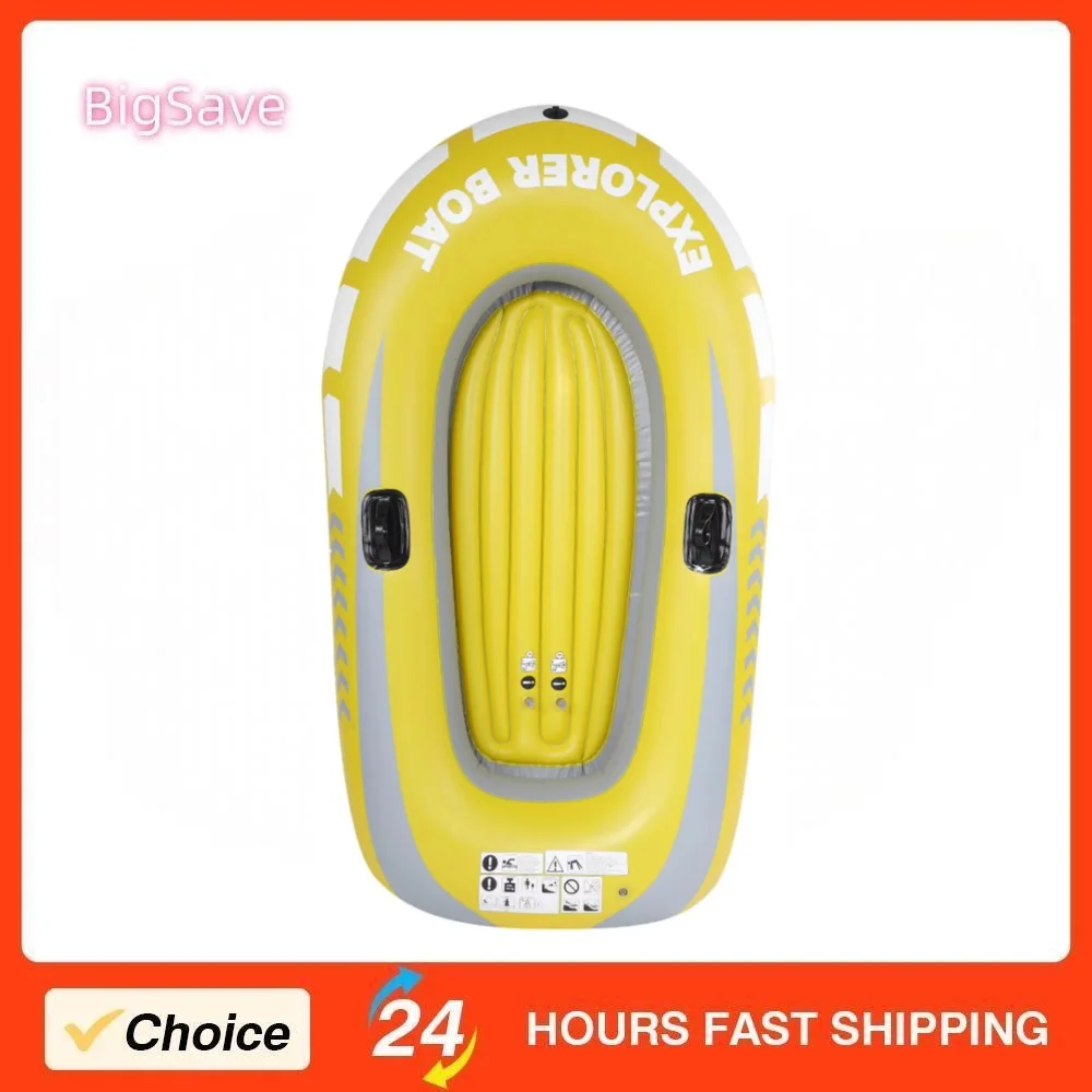 Aufblasbares PVC-Kajak, ausgestattet mit zwei Paddelgestellen, verdicktes gelbes Zwei-Personen-Gummiboot, geeignet zum Angeln, Rafting, Tauchen