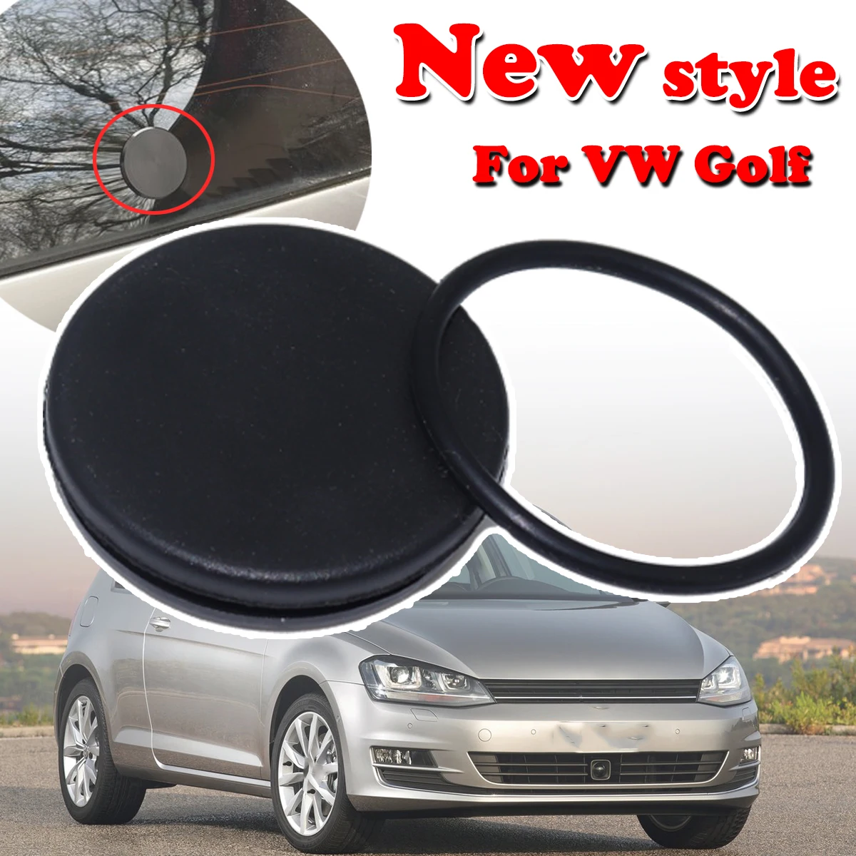 Rear Windshield Wiper Arm Rocker Delete Bung O Ring Rubber Grommet Plug Cap Accessories For VW Golf 4 5 1J 1K 5K 1997 -2017 2018