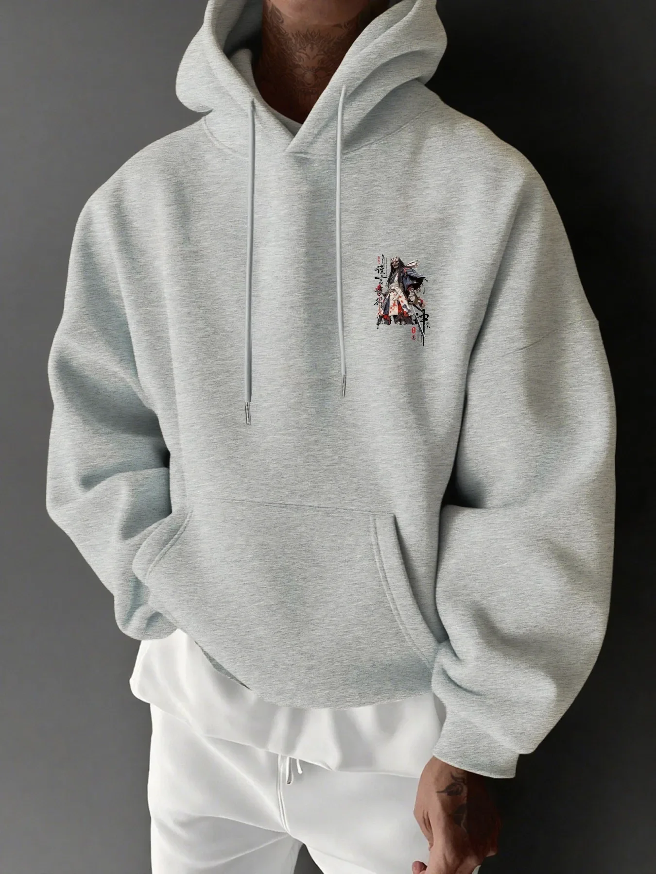 Oni Mask Samurai Warrior Graphic Hoodie Autumn Winter Streetwear Daily Sweatshirt For Men Unisex Oversized