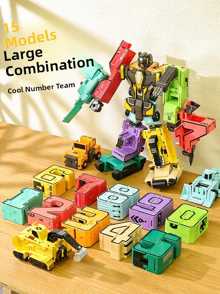 

Educational Robot Assembly Toy for Boys Ages 3 to 6 Birthday Gift Building Blocks Puzzle Intelligent Digital Transforming Pla...