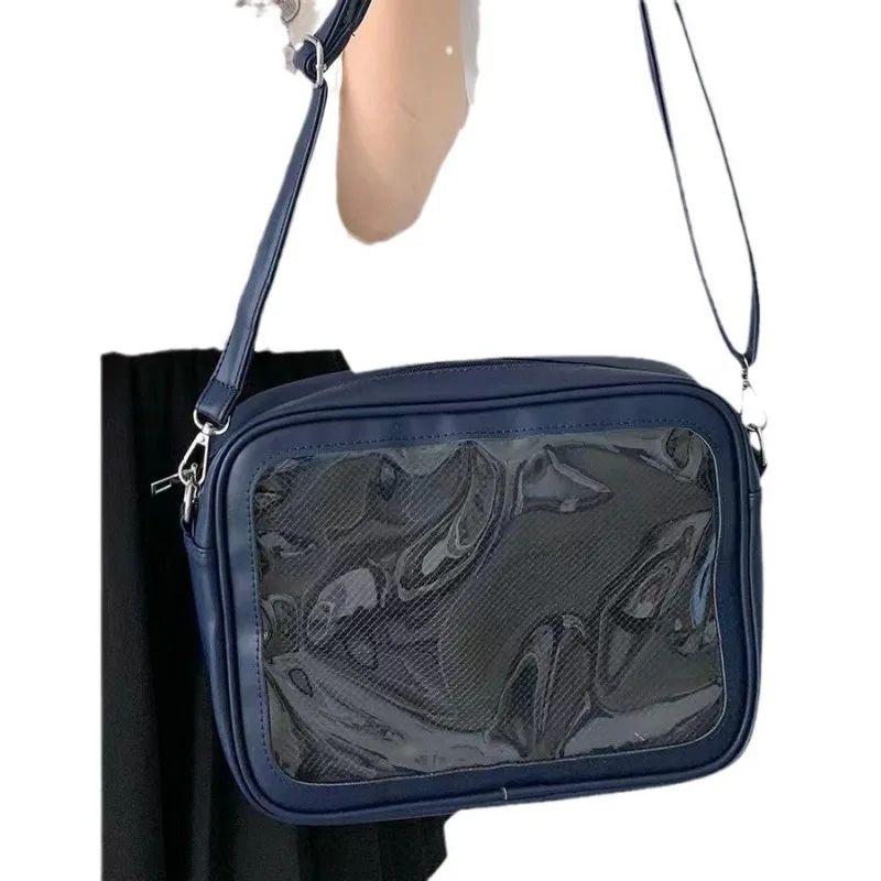 New Fashion Comic Con Pain Bag Slanting Shoulder pu diy Uniform Bag Japanese Lolita Display Transparent Shoulder Bag