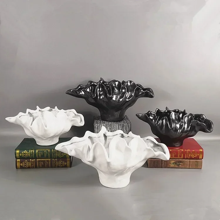 

Ваза для цветов ручной работы из смолы, цветочный горшок, нерегулярные волнистые края, абстрактная смоляная раковина, цветочная композиция, аксессуары, украшение дома