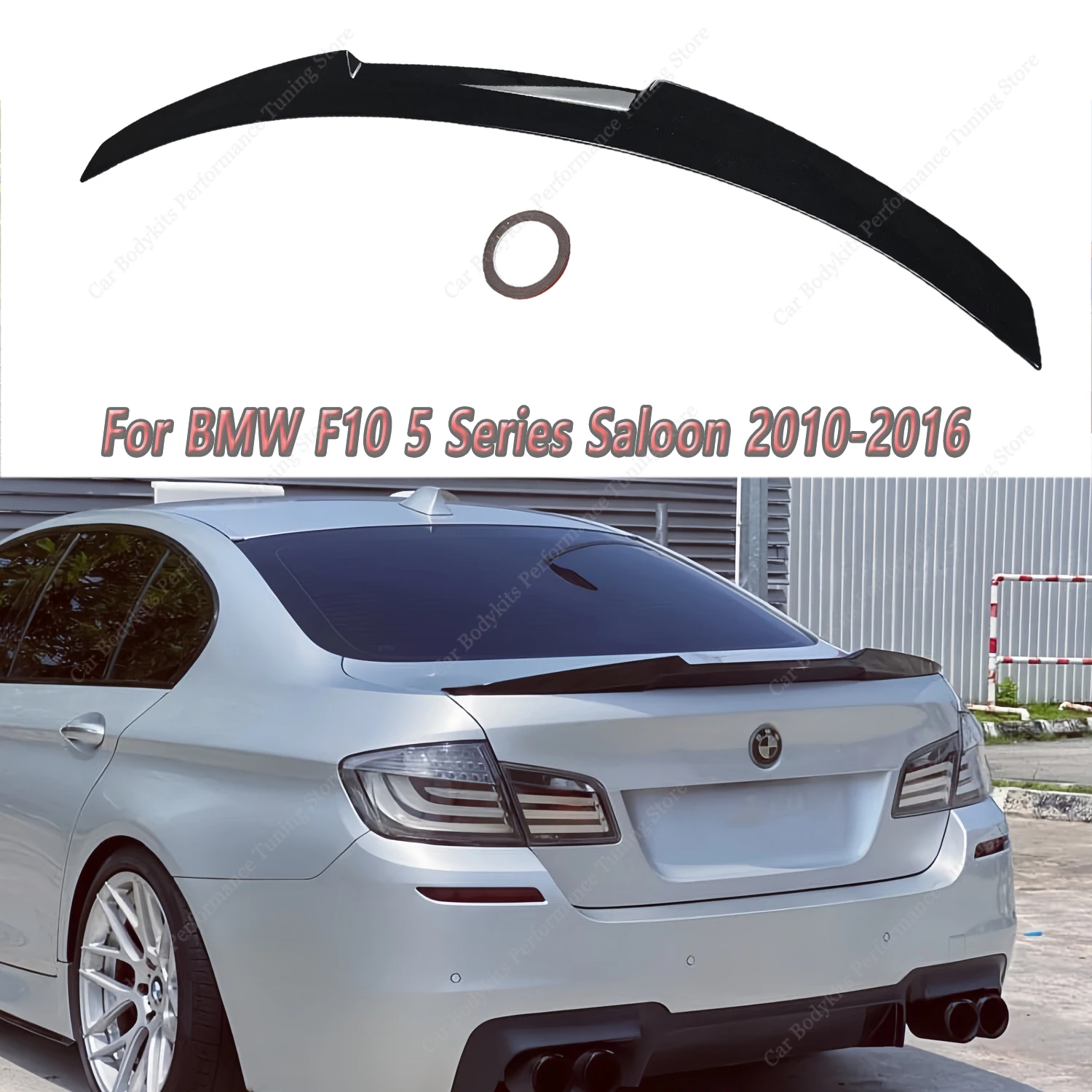 

Gloss Black V Style ABS Rear Trunk Spoiler Wing For BMW F10 520d 530i 530d 535d M550i M550d M5 2010-2016 Spoiler Caps Bodykits
