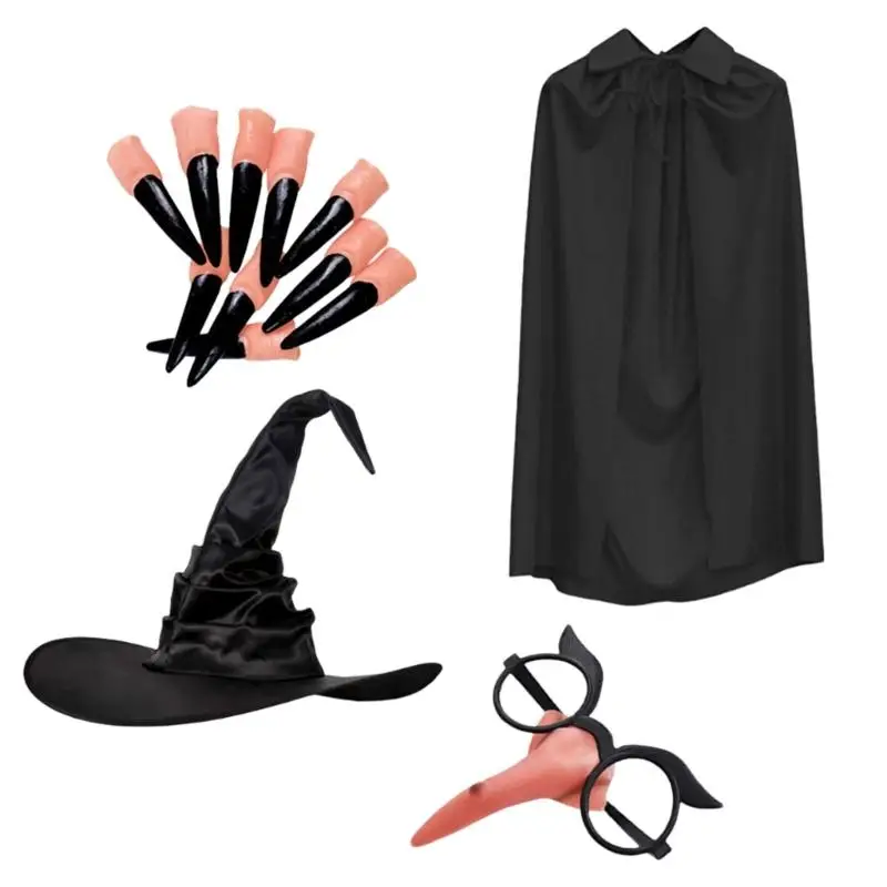 39bd Witch Outfits Witches Witch Costume Accessori Witch Vestirsi per festa Halloween Maschese Natale Carnivali