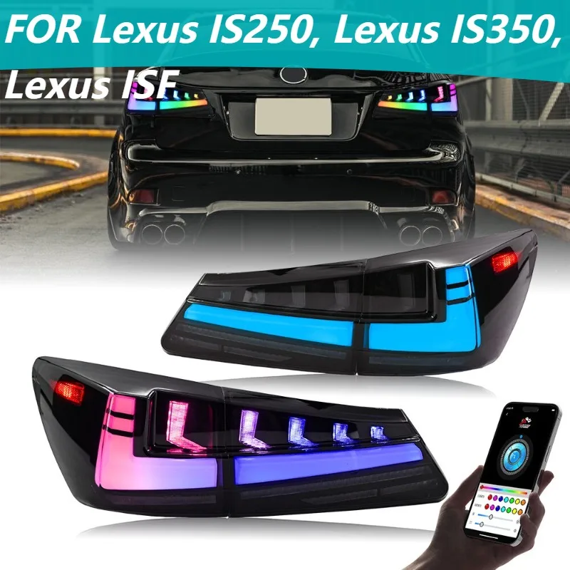 

Для Lexus IS250 IS350 ISF 2006-2013 дымчатые RGB светодиодные задние фонари задний фонарь в сборе