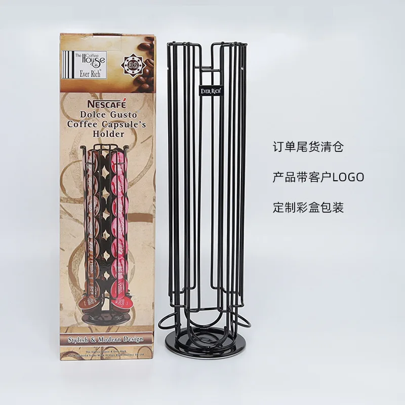 360 °   Soporte Giratorio para Cápsulas de Café Dolce Gusto, Organizador de Almacenamiento para Cápsulas, Exhibidor, Dispensador de 24-32 Cápsulas