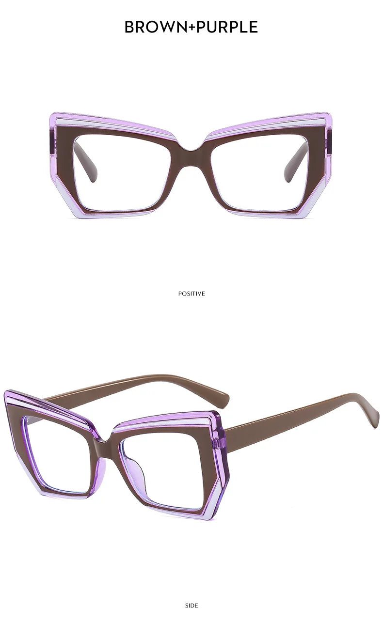Modische Polygonale Luxus Design Frauen Brillen Rahmen Anti Blau Licht Photochrome Lesebrille Hyperopie Grad +1 Bis +6 – Detail 15