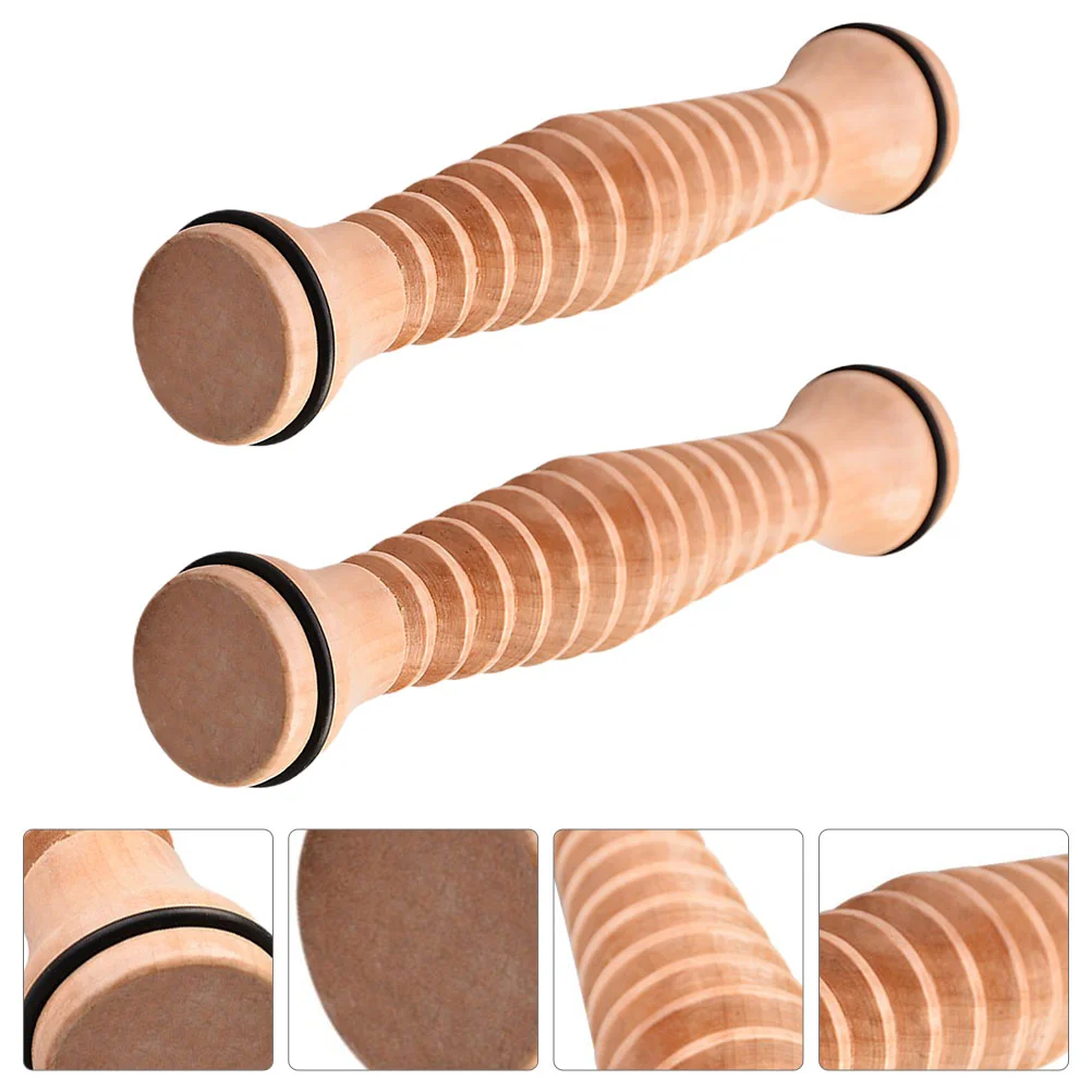 

2 Pcs Rolling Out Muscles Wooden Massage Stick Feet Massager Foot Sole Roller Tool Fitness Relaxation