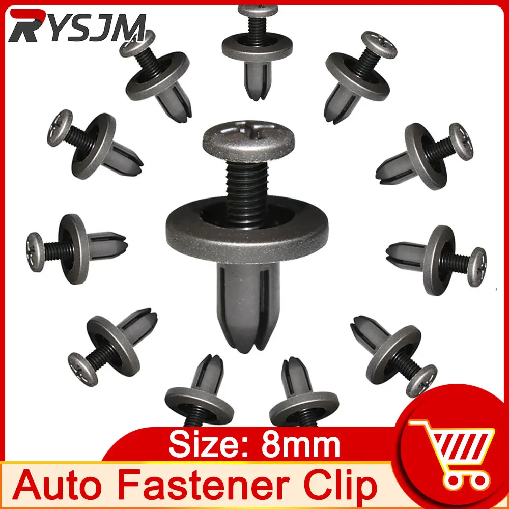 10/20/30/40/50pcs Universal Car Bumper Fender 8mm Hole Plastic Rivets Fasteners Screw Car Fastener Clips for Nissan for Toyota