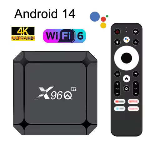 New Smart TV BOX Android 14 X96Q Rockchip RK3518 Wifi6 Voice Remote Media Player 4K Android TV Set Top Box 2GB 16GB