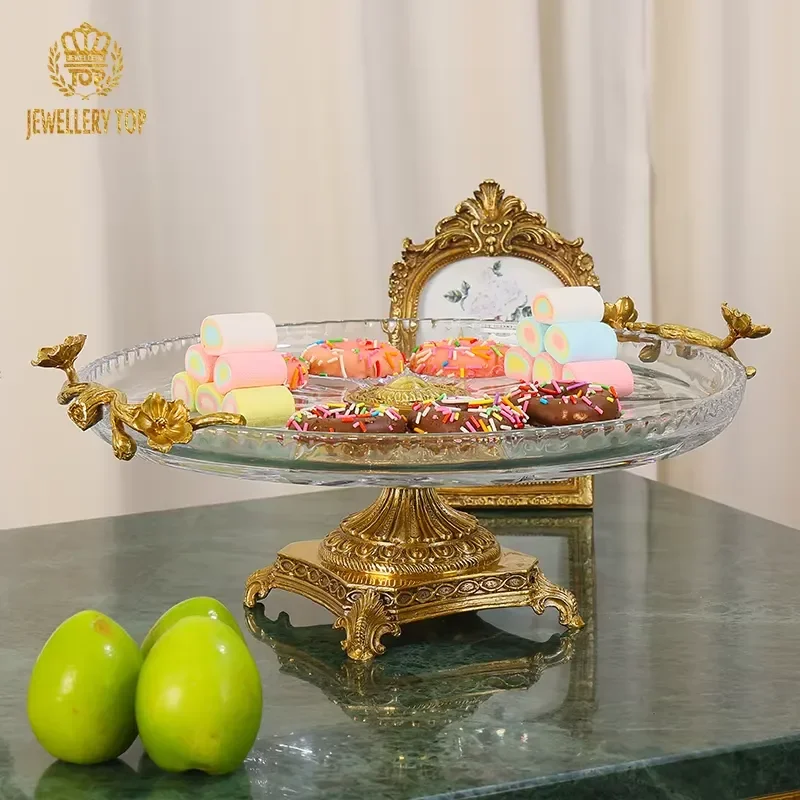 Jewelry Latest Design From Factory Luxury Fruit Bowl Wholesale Home Decor Crystal Glass Fruit Plate Wedding Hotel Villa