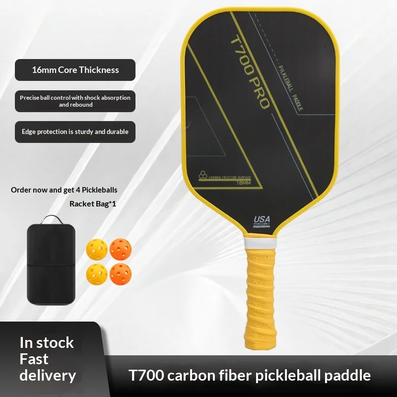 Carbon Fiber Pickleball Racket a Pair T700 Carbon Fiber Pickleball Professional Training Wrist Sweatproof Anti-Slip