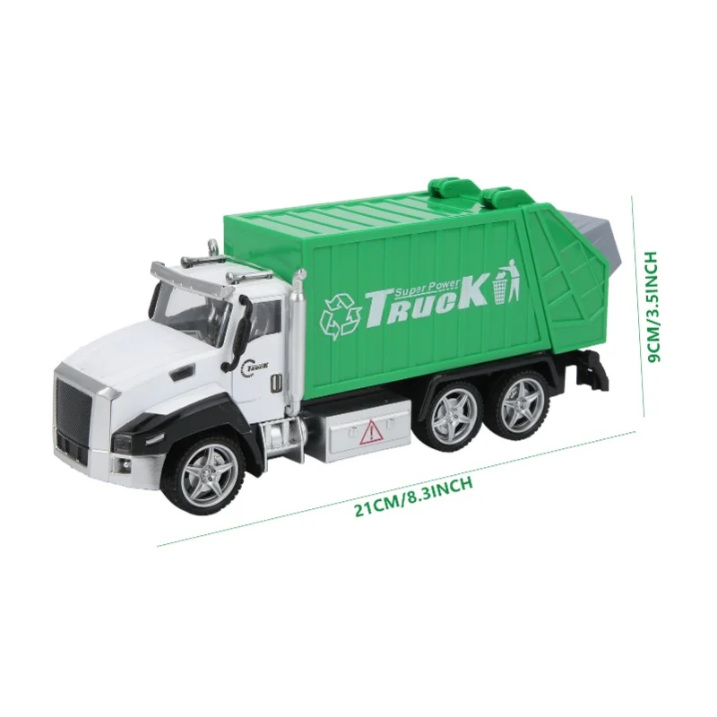1:42 modèle de voiture américaine, camion à ordures d'assainissement, véhicule à tirer en alliage, jouet, cadeau pour enfant # 1