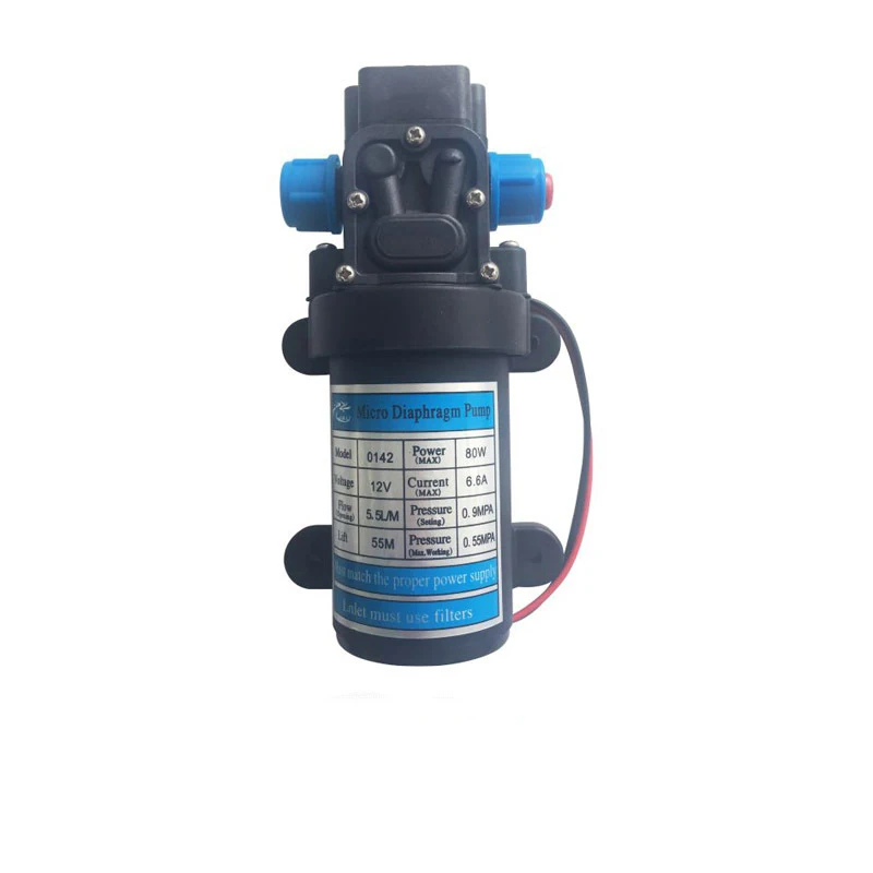 High Pressure Diaphragm Water Pump DC 12V 24V 80W 5.5L/min Self Priming Pump for Home, Vehicles, Agricultural, Boat,Garden насос