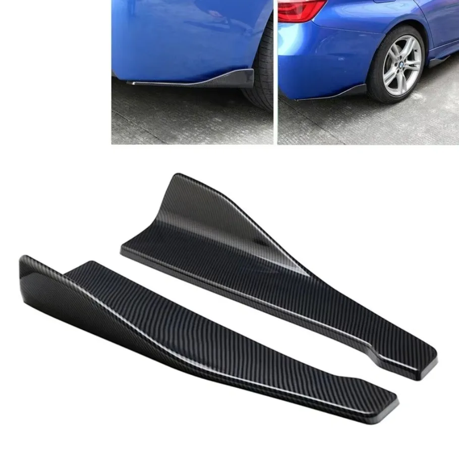 2x Carbon Fiber Style Car Rear Bumper Lip Diffuser Splitter Canard Protector auto parts