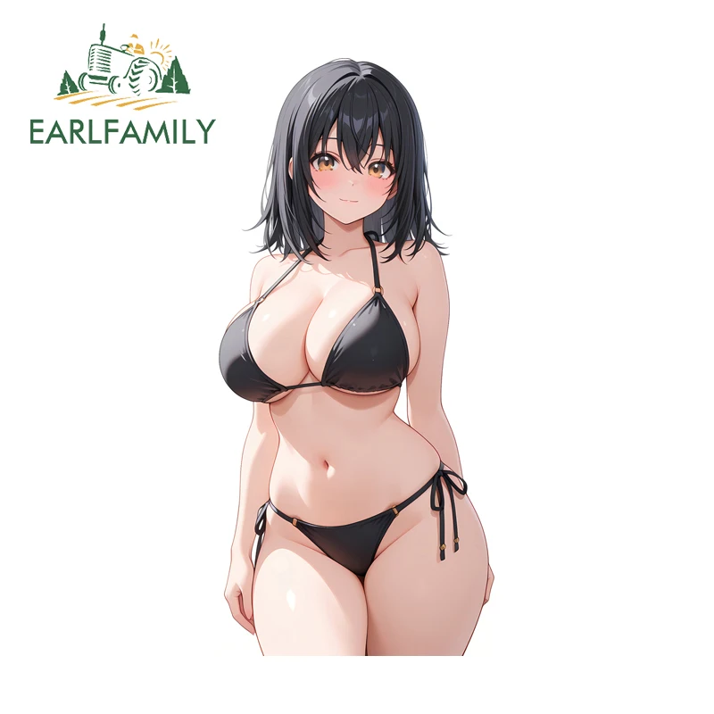 EARLFAMILY Yukina Sexy Swimsuit NSFW Car Stickers Creative Windshield Vinyl Decal Eye-catching Scratch Proof Car Accessory