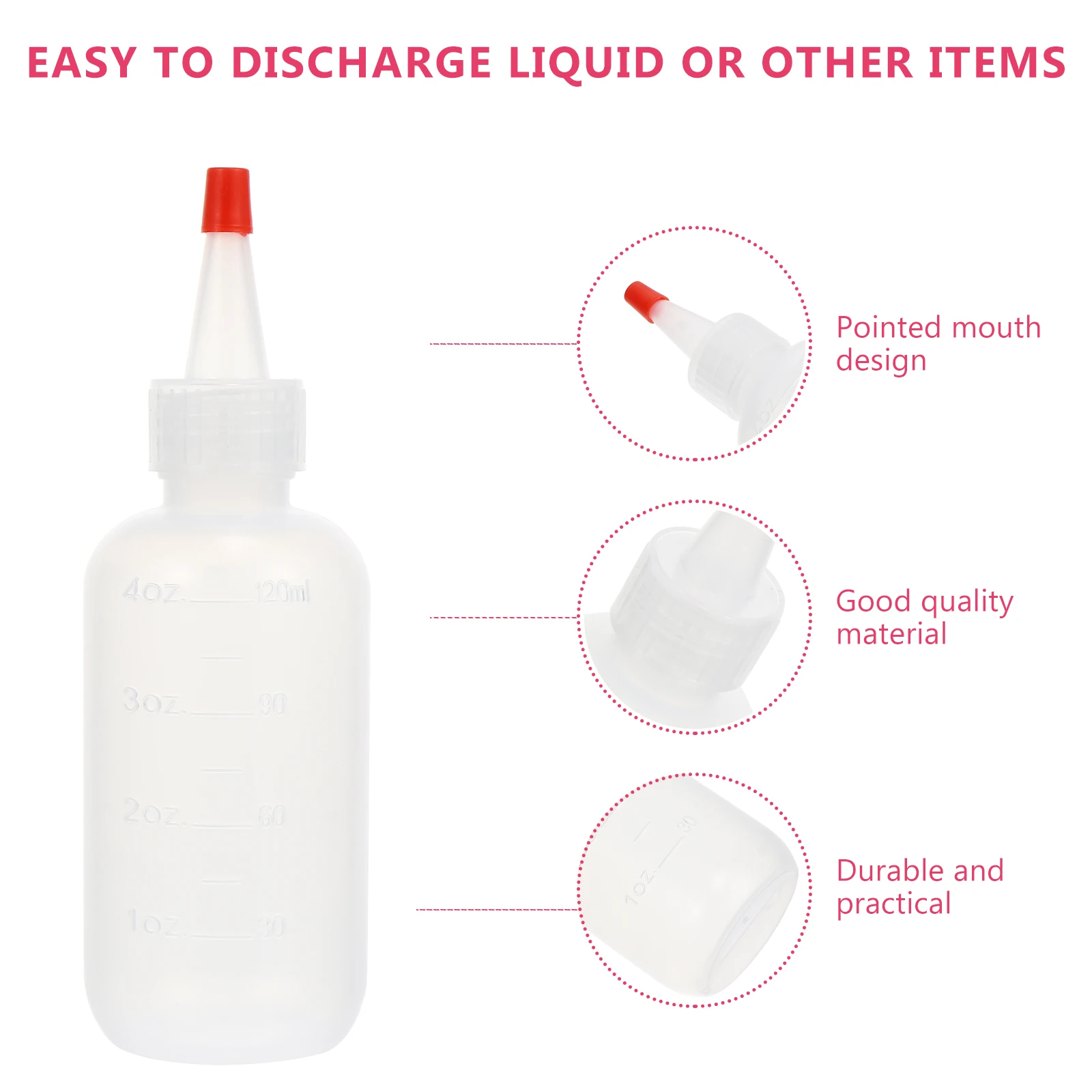 

18pcs Tip Bottle Refillable Squeeze Bottles for Hair Dye Shampoo Conditioner Pigment Liquid Measuring Ruler Design