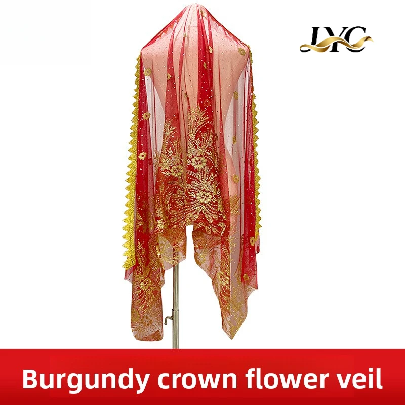 Belly Dance Indian Dance Headscarf with Gold-Stamped Pattern Bollywood Dance Prop for Women