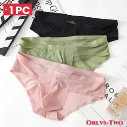 1 PC Men's underwear ice silk triangle pants summer cool breathable comfortable seamless sexy U-shaped convex shorts Men Briefs