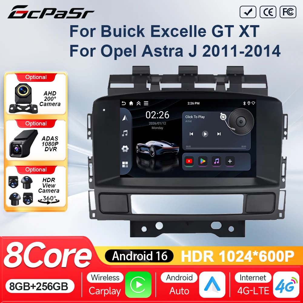 Car Radio Android 16 Carplay Android Auto For Buick Excelle GT XT Opel Astra J 2011 2012 2013 2014 Stereo Car Multimedia Player