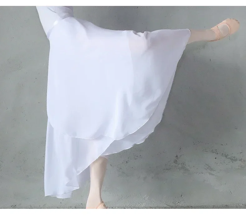 الشيفون الباليه توتو تنورة رقص الرقص تزلج التفاف وشاح الجمباز راقصة الباليه غنائية طويلة الباليه تنورة فستان رقص الباليه النساء