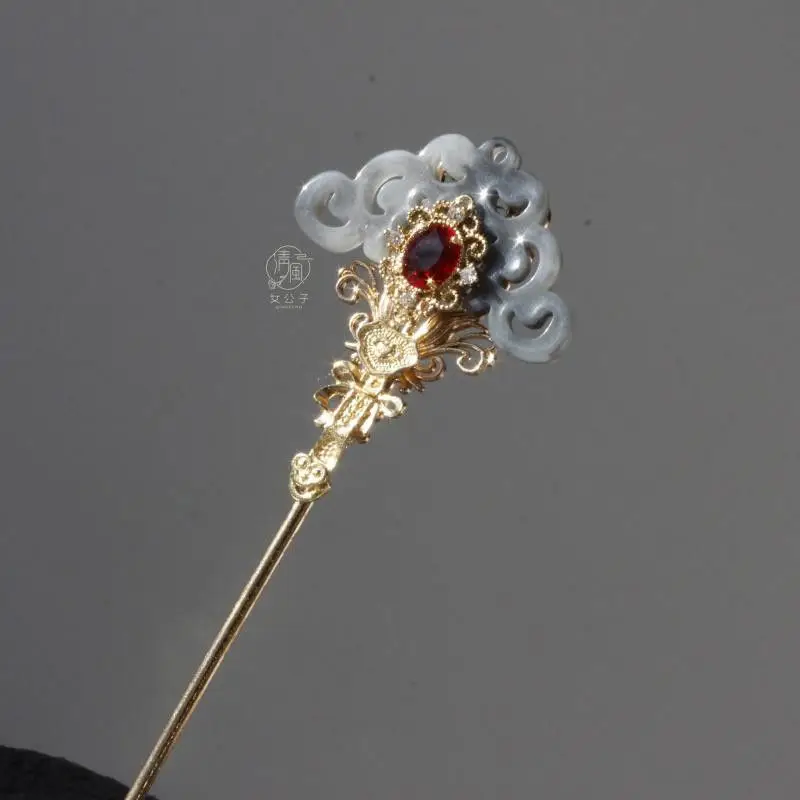 Vintage Contemporary Chinese Hand Embellished Butterfly Peony Resin Hairpin Traditional Hanfu Accessory Adjustable Wedding Gift
