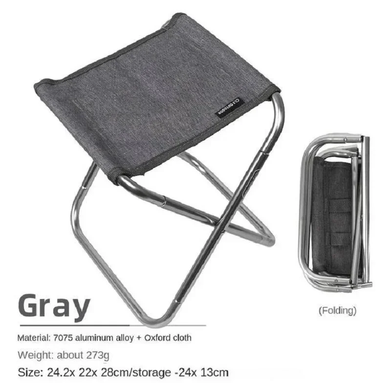 

Outdoor Camping Mini Folding Chair Aluminum Alloy Fishing Chair Portable Camping Barbecue Stool