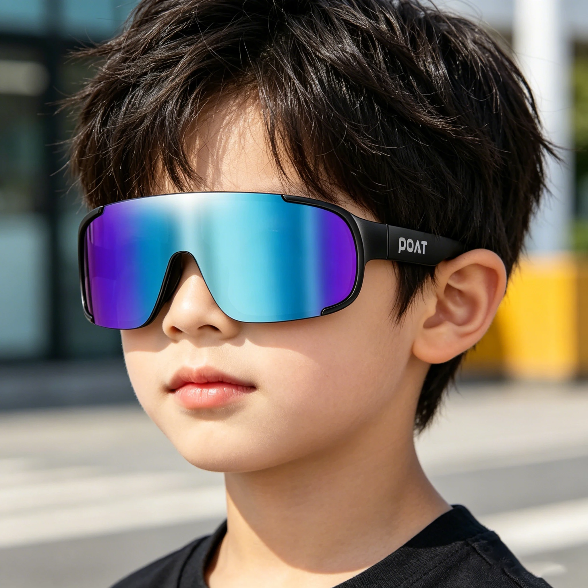Modische Sonnenbrillen für Kinder unter 8 Jahren Sport-Halbrahmenbrillen zum Laufen, Reiten, Baseball UV400