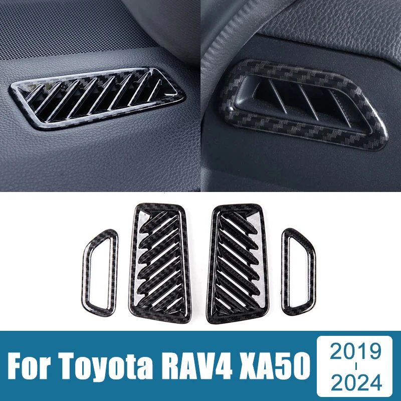 For Toyota RAV4 XA50 2019 2020 2021 2022 2023 2024 Hybrid ABS Car Front Air Vent Dashboard Outlet Frame Cover Trim Ring Stickers