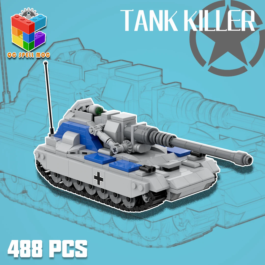 MOC الأحمر تنبيه اللبنات وحدات الحلفاء جمع دبابات القاتل الحرب العالمية الثانية لعب نموذج للهدايا #2