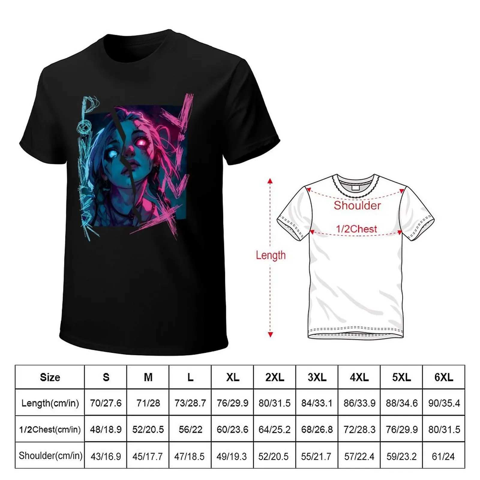تي شيرت Powder Jinx Vi Arcane للأولاد باللون الأبيض مقاس كبير لصيف 2025 تي شيرت مضحك ميمي قميص مضغوط للرجال