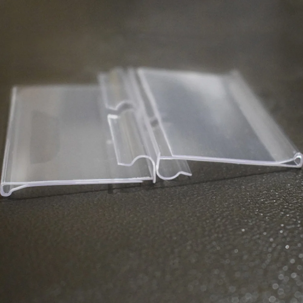 

24pcs 4.2X10Cm Pvc Price Tags Clear Plastic Label For Supermarket Retail Store Shelf Display Tag Holder Folder Label