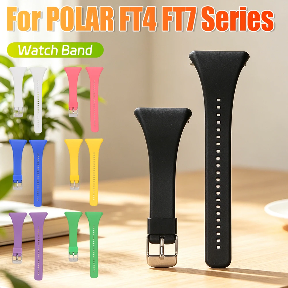Silicone Watch Band Strap Adjustable Practical Smart Watch Bands Waterproof Comfortable Wristband for POLAR FT4 FT7 FT Series