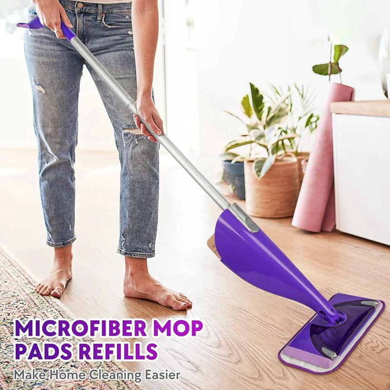 وسادات ممسحة قابلة لإعادة الاستخدام لممسحة Swiffer Wet Jet Mop - 6 عبوات من وسادات مبللة قابلة لإعادة تعبئة وسادات ممسحة من الألياف الدقيقة القابلة للغسل، ملابس تنظيف رطبة وجافة