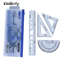 4PCS/Set Drawing Ruler Measurement Geometry Triangle Ruler Straightedge Protractor variety Rulers School&Office Stationery