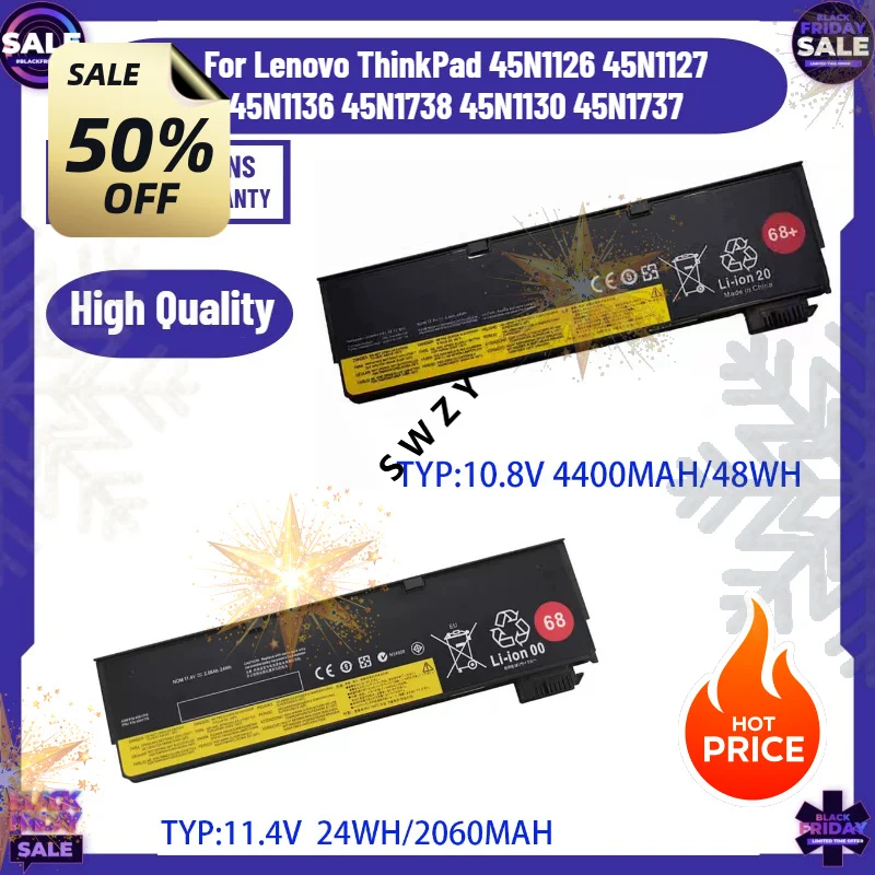 SWZY 45N1126 2060mAh/4400mAh Laptop Battery For Lenovo ThinkPad 45N1126 45N1127 45N1136 45N1738 45N1130 45N1737 Laptop Battery N