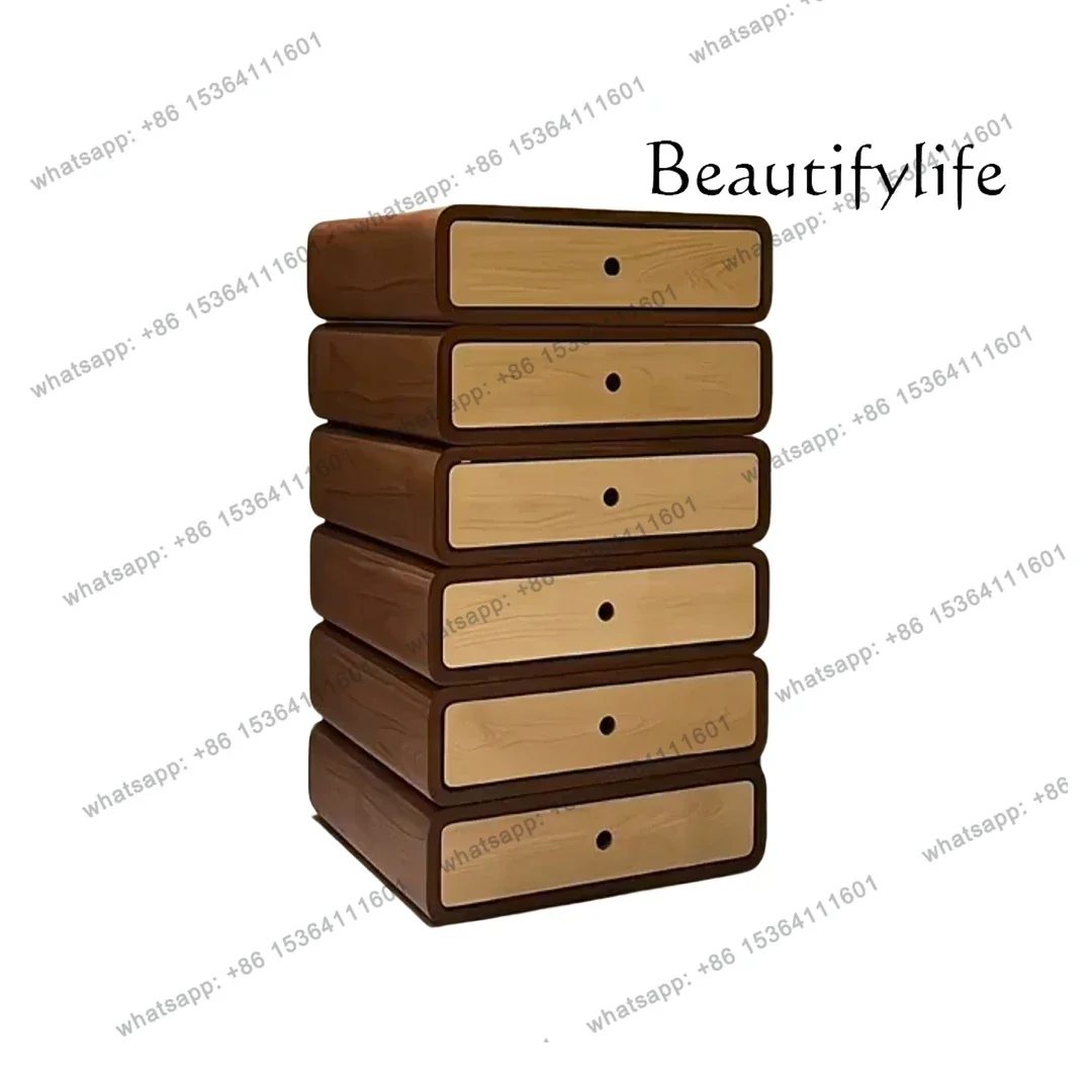 

Italian minimalist solid wood six-chest cabinet modern minimalist living room bedroom chest of drawers storage bedside cabinet