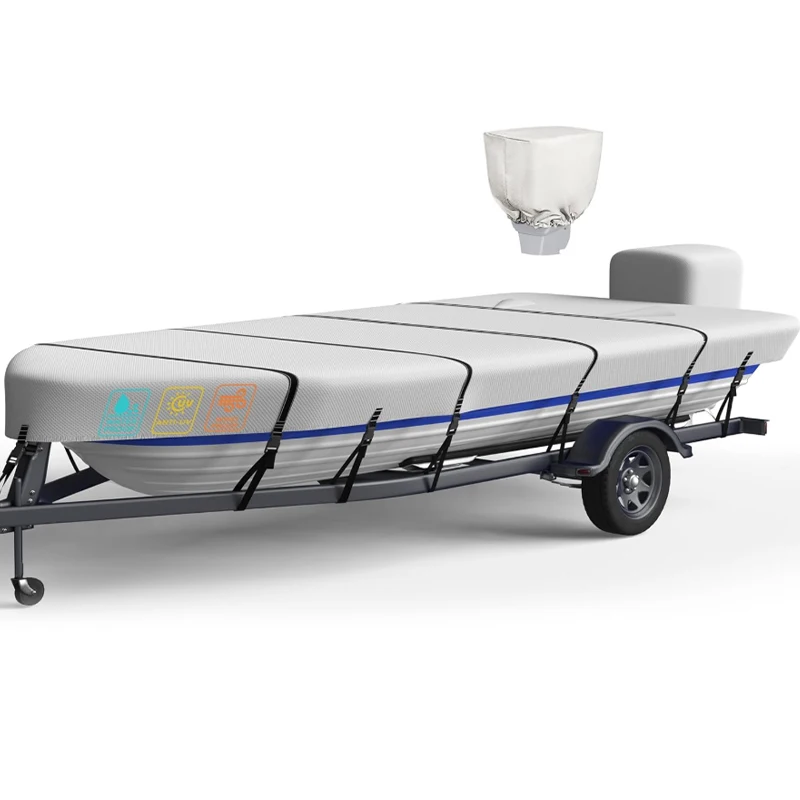 17' 18' 19' Waterproof Gray UV-protector Universal Trailerable Boat Cover Inflatable Pontoon Boat Cover