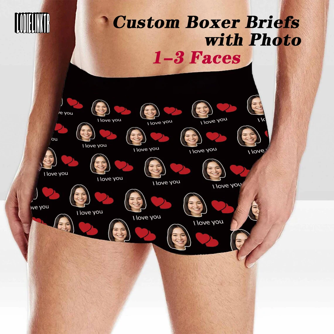 

Custom Boxer Briefs With Face Men Underwear With Photo Face Personalized Sexy Women Shorts Gifts For Husband/Boyfriend