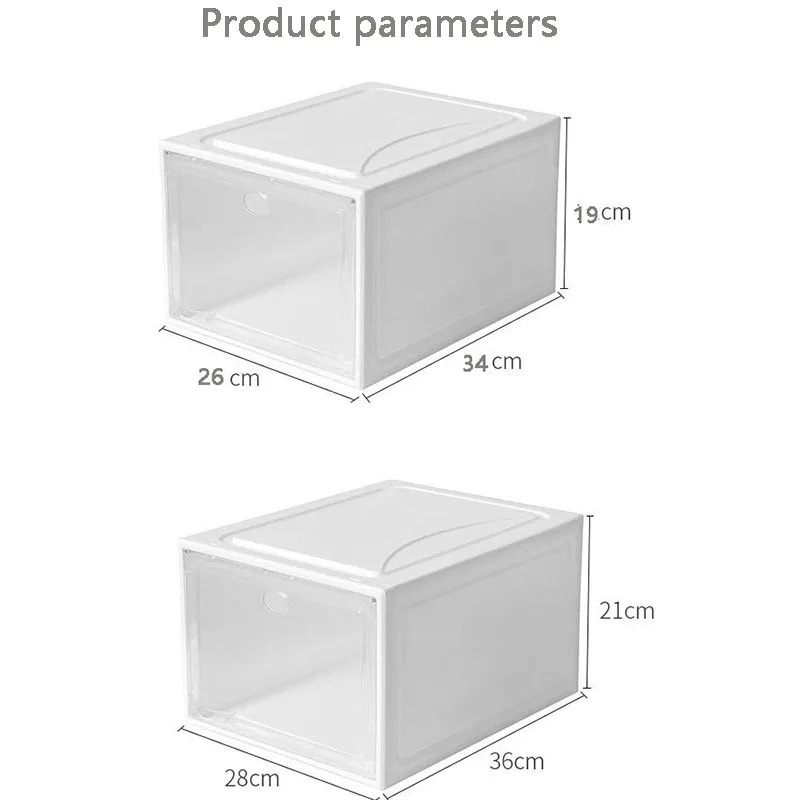 PP pogrubione przezroczyste pudełko na buty typ szuflady plastikowe pudełko do przechowywania z klapką szafka na buty trampki hartowane szafka na
