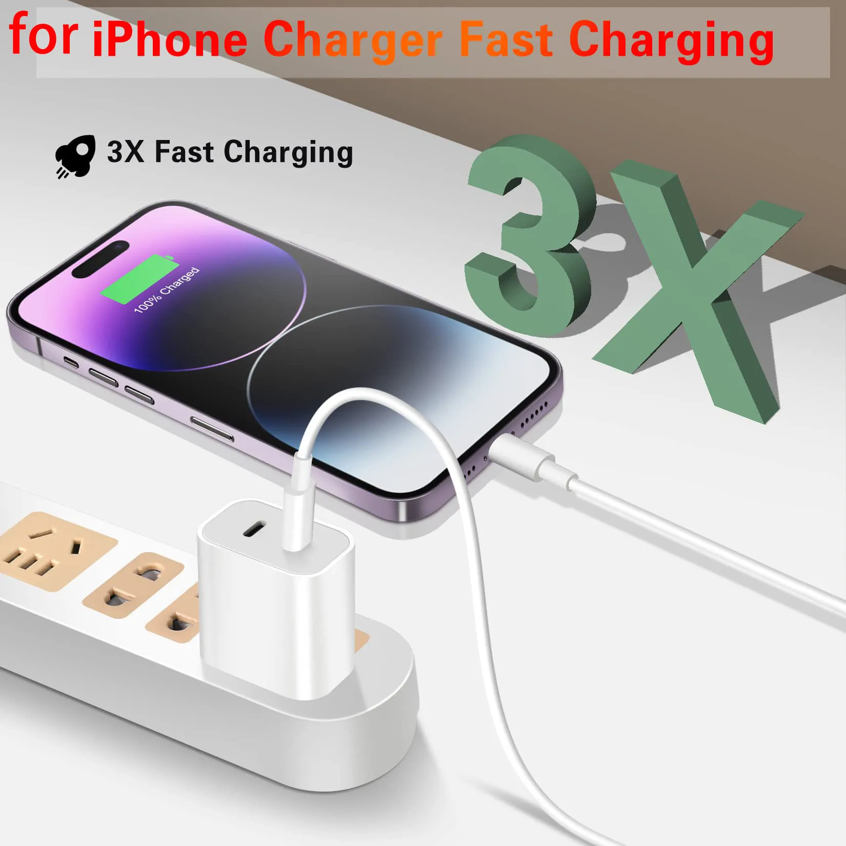 40W Dual USB C PD Charger Quick Charge USB-C Type C Fast Phone Charger Adapter for iPhone 15 14 13 Pro Max iPad Air Wall Charger