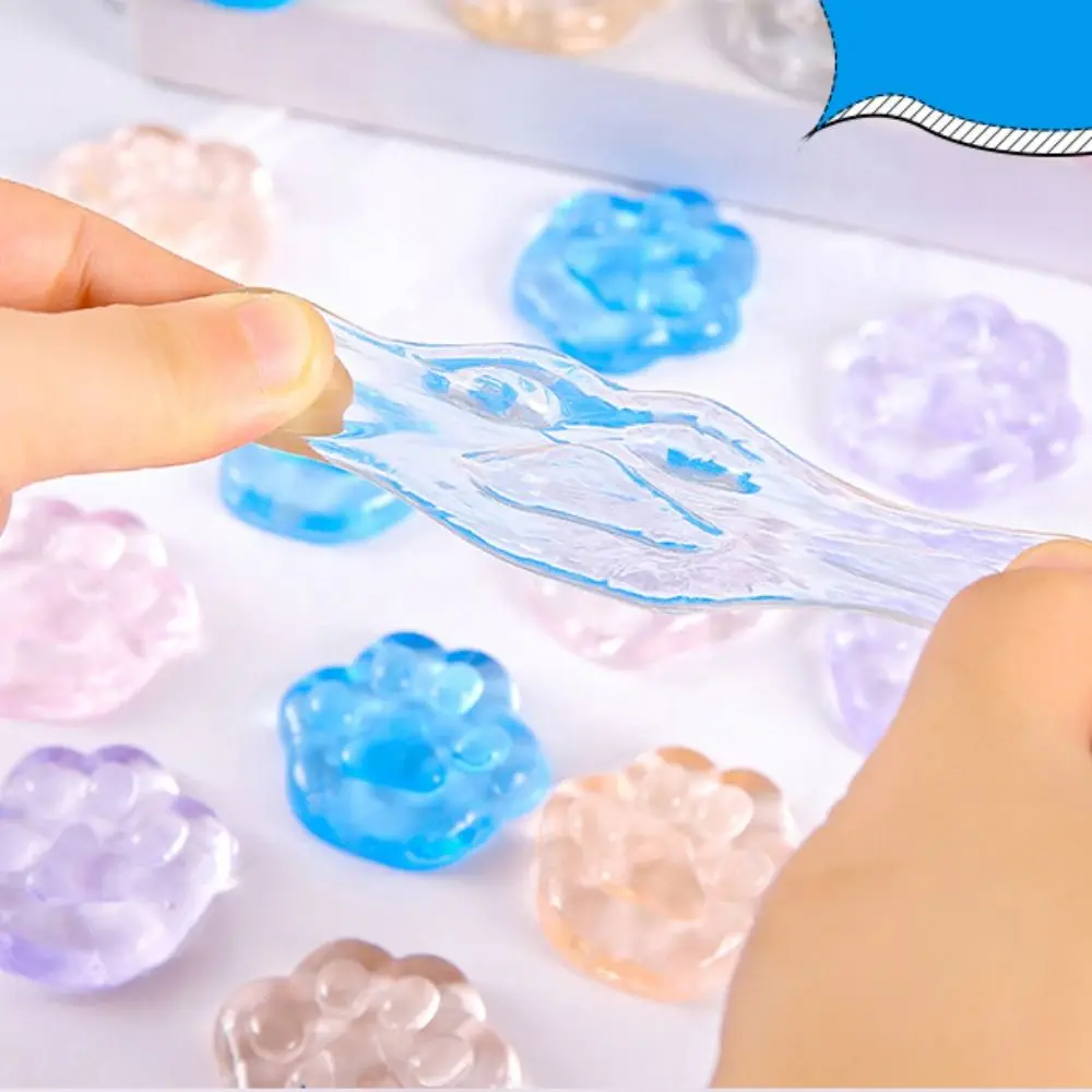 Cat Claw Squeeze Toy Girl Heart Decompression Toy Transparent Sparkling Creative Small Toy Fish Ice Block Children Birthday Gift