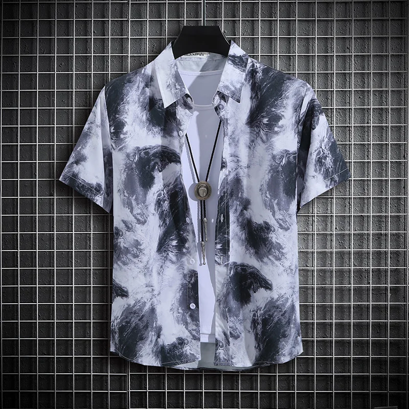 

【14 colors】Men's Tropical Short Sleeve Printed Shirt Unisex Casual Tops