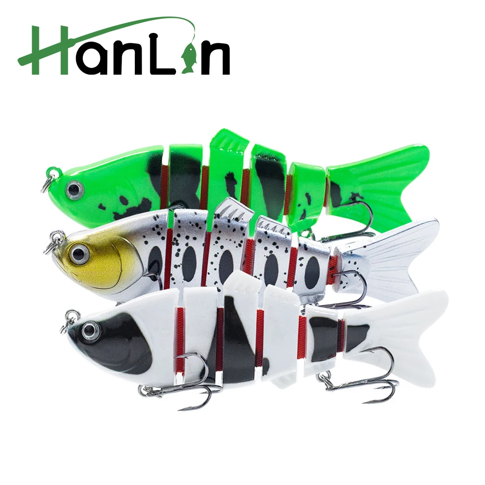 

Hanlin 100mm/3.49in Multi Jointed Artificial Fishing Lure Wobblers Lifelike Swimbait Slow Sinking Hard Plastic Trout Bass Tackle