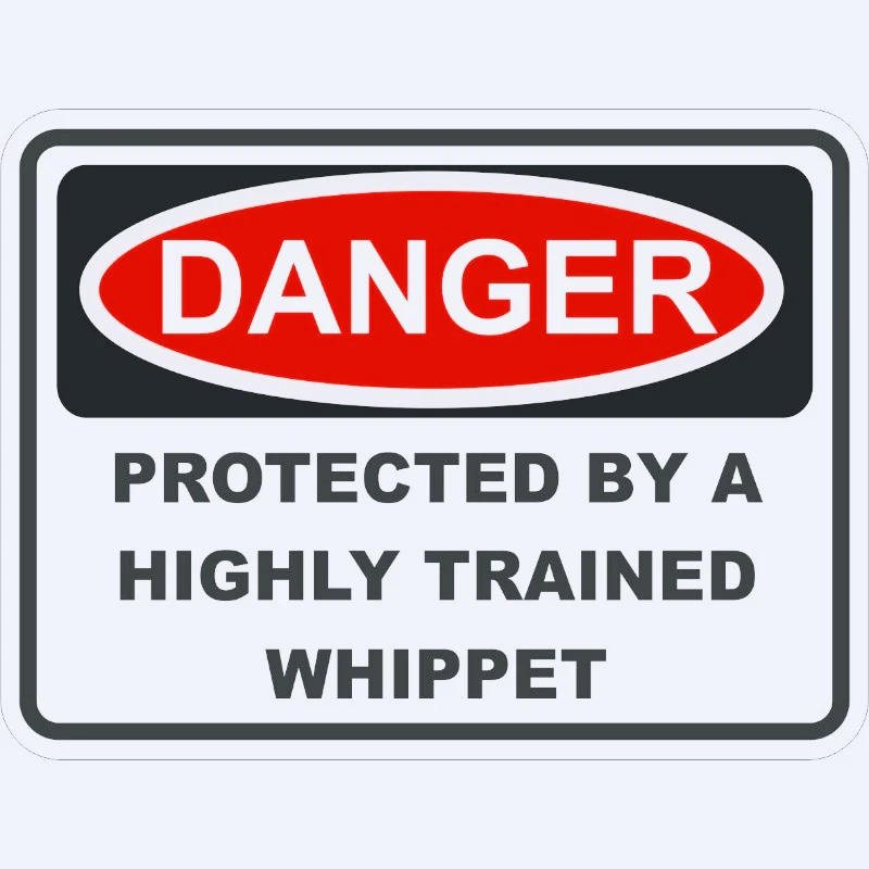 

Car stickers Funny Whippet Dog Danger Warning Sticker / High Resolution Vinyl Waterproof 15cm PVC KK