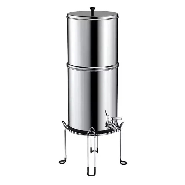 Stainless Steel Water Purifier, Direct Tap Water Gravity Filter , for Camping Trip Countertops