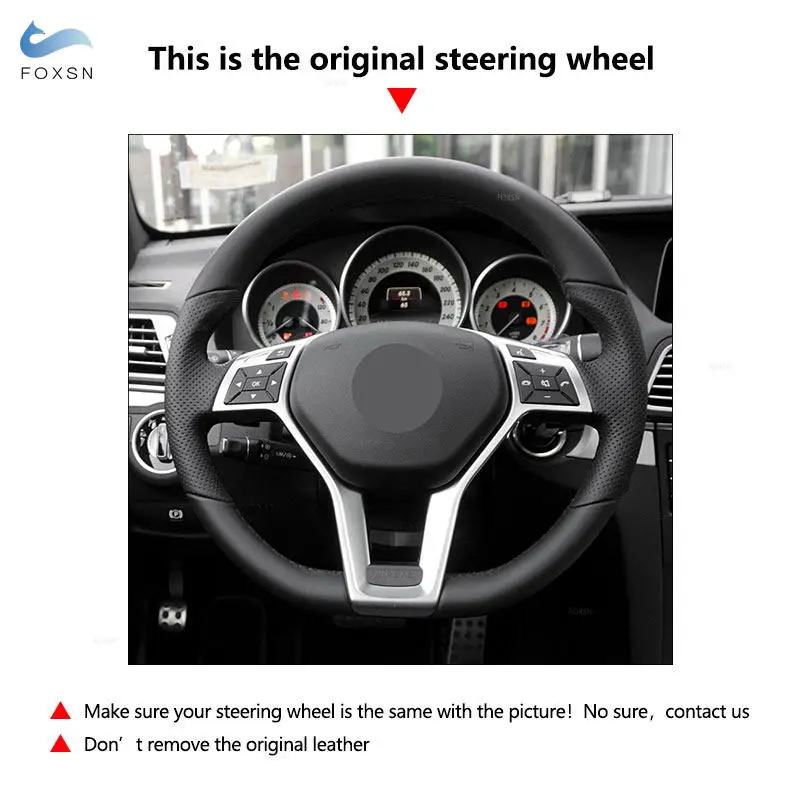 Für Mercedes Benz A C E CLA SL Klasse A45 AMG W176 W204 W212 C117 C218 X156 R231 R172 Perforierte Leder Auto Lenkrad Abdeckung