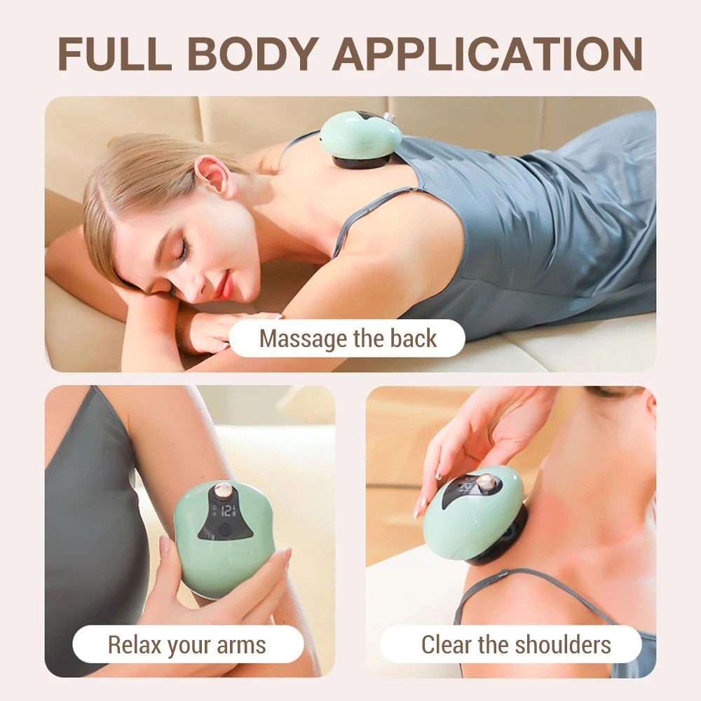 Smart Vacuum Massage Jars Rechargeable Cupping Device Infrared Red Light Warm Compress Body Back Shoulder Chinese Suction Cups