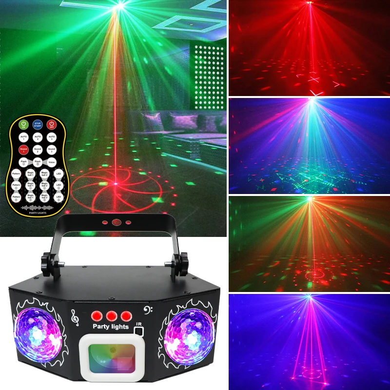 

YSH 2025 Latest Double Magic Disco Ball Sound Activated Laser LED Night Club Outdoor Decor Christmas Light