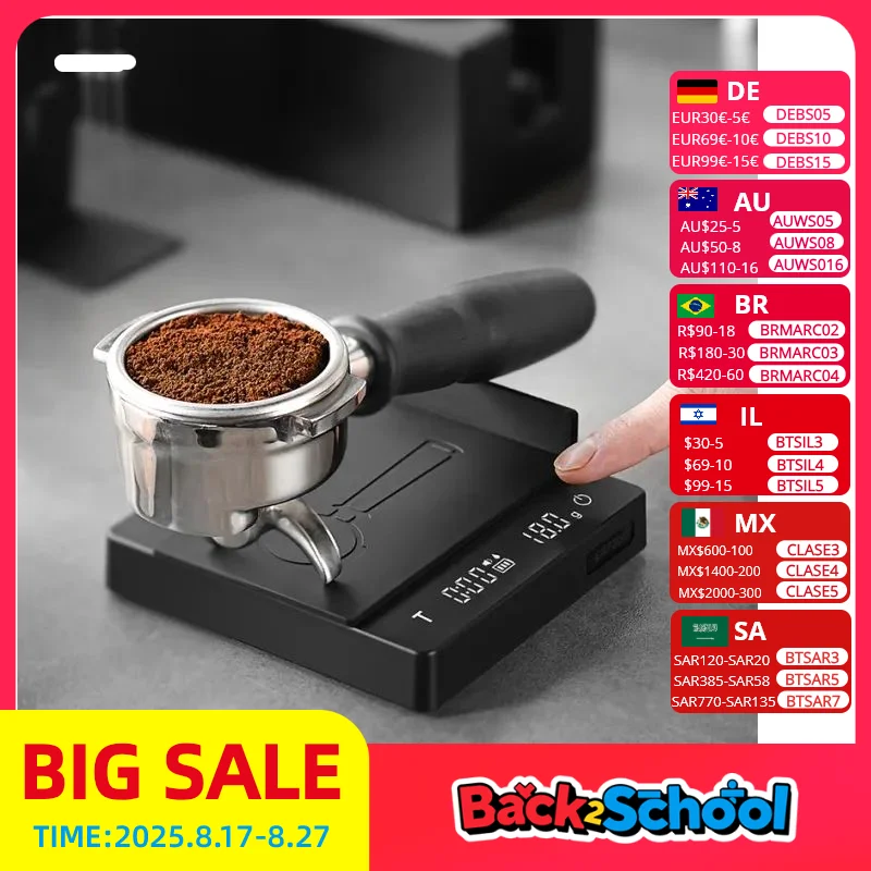 

MHW-3BOMBER Digital Coffee Scale with Timer & Silicone Mat 0.1g High Precision Kitchen Scales USB Charging Home Accessories